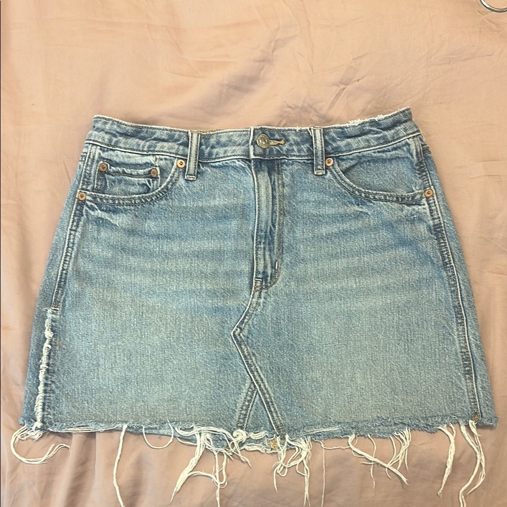 American Eagle Super High-Rise A-Line Jean Skirt